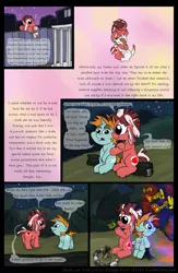 Size: 1300x2000 | Tagged: artist:smudge proof, bandage, beep beep, blood, camp, camping, camp site, comic, comic:heads and tails, cutie mark origin, derpibooru import, flashback, forest, oc, onomatopoeia, safe, snips
