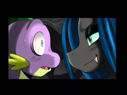 Size: 1440x1080 | Tagged: artist:ss2sonic, changeling, changeling queen, chryspike, comic, derpibooru import, dragon, female, queen chrysalis, safe, spike, youtube link