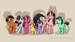 Size: 1920x1080 | Tagged: safe, artist:empyu, derpibooru import, ponified, earth pony, pegasus, pony, unicorn, aida kaori, azumanga daioh, kagura, kaorin, kasuga ayumu, mihama chiyo, mizuhara koyomi, osaka, sakaki, takino tomo