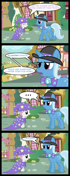 Size: 1080x2701 | Tagged: arrested development, artist:mrbarthalamul, comic, derpibooru import, gob bluth, safe, sweetie belle, trixie, vulgar