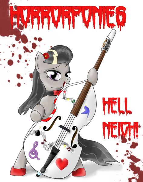 Size: 800x1014 | Tagged: album cover, artist:cyb3rwaste, derpibooru import, horrorpops, octavia melody, parody, safe