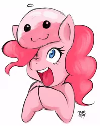 Size: 532x671 | Tagged: artist:diasfox, crossover, derpibooru import, pinkie pie, poring, ragnarok online, safe