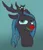 Size: 646x755 | Tagged: safe, artist:rainbow-dosh, derpibooru import, queen chrysalis, changeling, changeling queen, bust, christmas changeling, fangs, female, horn, image, lidded eyes, looking at you, mistletoe, multiple horns, open mouth, png, portrait, red nose, rudolph the red nosed reindeer, solo