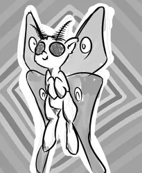 Size: 1737x2121 | Tagged: artist:nobody, derpibooru import, drawfag, monster pony, mothpony, moth pony general, oc, oc:squeak, original species, safe, solo, unofficial characters only