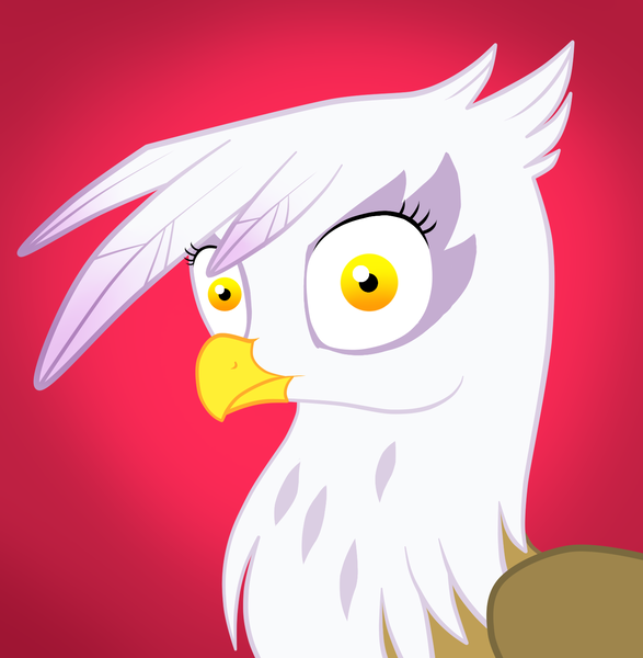 Size: 1388x1418 | Tagged: safe, artist:wolframclaws, derpibooru import, gilda, gryphon, eyes, portrait, simple background, solo, stare