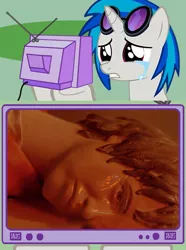 Size: 564x760 | Tagged: crying, daft punk, derpibooru import, exploitable meme, feels, meme, obligatory pony, sad, safe, tv meme, vinyl scratch, wax, youtube link