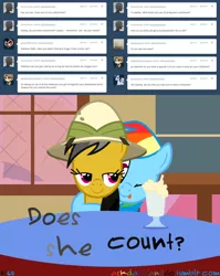 Size: 1280x1608 | Tagged: artist:drumblastingquilava, ask, askdashanddo, daringdash, daring do, derpibooru import, female, lesbian, rainbow dash, safe, shipping, tumblr