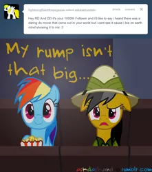 Size: 1280x1450 | Tagged: artist:drumblastingquilava, ask, askdashanddo, daring do, derpibooru import, rainbow dash, safe, tumblr