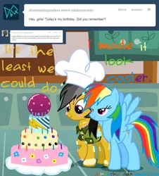 Size: 1280x1413 | Tagged: artist:drumblastingquilava, ask, askdashanddo, daring do, derpibooru import, rainbow dash, safe, tumblr