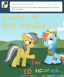 Size: 659x796 | Tagged: artist:drumblastingquilava, ask, askdashanddo, daring do, derpibooru import, rainbow dash, safe, tumblr