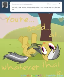 Size: 663x802 | Tagged: artist:drumblastingquilava, ask, askdashanddo, daring do, derp, derpibooru import, safe, solo, tumblr