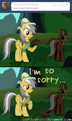 Size: 663x1120 | Tagged: artist:drumblastingquilava, ask, askdashanddo, daring do, derpibooru import, safe, tumblr