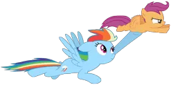 Size: 6000x2962 | Tagged: absurd resolution, artist:masterrottweiler, derpibooru import, rainbow dash, safe, scootaloo, simple background, sleepless in ponyville, transparent background, vector