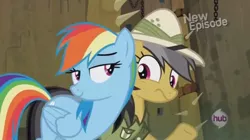 Size: 1015x569 | Tagged: bedroom eyes, daring do, daring don't, derpibooru import, do not want, fortress of talacon, out of context, rainbow dash, safe, screencap, season 4, shipping fuel