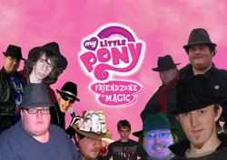 Size: 500x353 | Tagged: brony, brony stereotype, derpibooru import, fedora shaming, friendzone, hat, hater, human, irl, irl human, my little pony logo, neckbeard, photo, safe, so brave, trilby