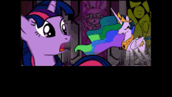 Size: 384x216 | Tagged: all your base are belong to us, animated, derpibooru import, king sombra, parody, ponies: the anthology 3, princess celestia, safe, twilight sparkle, zero wing