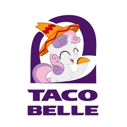 Size: 5000x5000 | Tagged: absurd resolution, artist:contreras19, derpibooru import, pun, safe, simple background, solo, sweetie belle, taco, taco bell, taco belle, transparent background