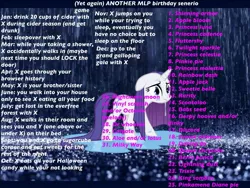 Size: 1024x768 | Tagged: apple bloom, applejack, birthday game, cutie mark crusaders, derpibooru import, discord, exploitable meme, fluttershy, irl, king sombra, lightning dust, mane six, meme, nightmare moon, photo, pinkie pie, ponies in real life, princess cadance, princess celestia, princess luna, queen chrysalis, rain, rainbow dash, rarity, safe, scootaloo, shining armor, sweetie belle, text, twilight sparkle, wet mane