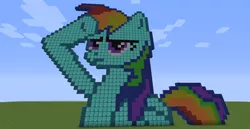 Size: 1024x529 | Tagged: derpibooru import, minecraft, minecraft pixel art, pixel art, rainbow dash, safe, solo