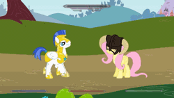 Size: 384x216 | Tagged: safe, derpibooru import, fluttershy, pegasus, pony, ponies: the anthology 3, animated, dovahkiin, dovahshy, duo, eyes closed, female, flutteryay, fus-ro-dah, guard, mare, parody, royal guard, skyrim, the elder scrolls, yay