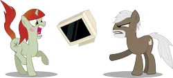 Size: 8729x3973 | Tagged: angry, computer, dr breen, dr hax, glare, gmod idiot box, hax, oc, pointing, ponified, raised hoof, safe, scared, yelling
