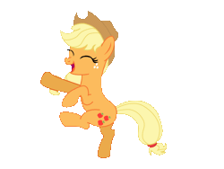 Size: 800x600 | Tagged: safe, artist:gutovi, derpibooru import, applejack, pony, animated, cute, dancing, eyes closed, jackabetes, scrunchy face, silly, silly pony, simple background, solo