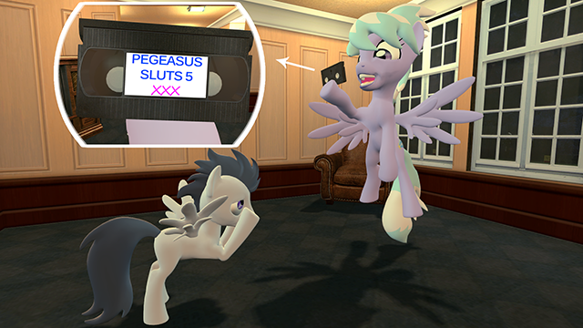 Size: 640x360 | Tagged: suggestive, anonymous artist, derpibooru import, cloudchaser, rumble, pegasus, pony, 3d, anonymous, caught, colt, female, gmod, male, mare, porn, slut, tape, vhs