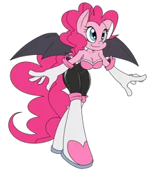 Size: 818x916 | Tagged: adorasexy, anthro, artist:reiduran, bat wings, boots, breasts, busty pinkie pie, cleavage, clothes, cosplay, crossover, cute, dead source, derpibooru import, evening gloves, female, pinkie pie, rouge the bat, sexy, simple background, solo, sonic the hedgehog (series), suggestive, transparent background, unguligrade anthro