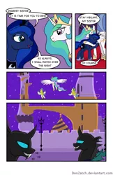 Size: 792x1224 | Tagged: artist:donzatch, changeling, comic, comic:tale of twilight, derpibooru import, princess celestia, princess luna, royal guard, safe