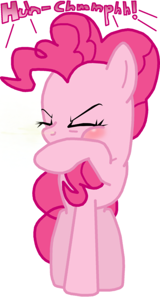 Size: 657x1215 | Tagged: artist:masterxtreme, derpibooru import, fetish, pinkie pie, safe, sneezing, sneezing fetish, solo, spray, stifled sneeze