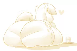 Size: 1200x800 | Tagged: suggestive, artist:secretgoombaman12345, derpibooru import, derpy hooves, pegasus, pony, aderpose, belly, bubble butt, dock, fat, female, impossibly large butt, morbidly obese, obese, plot, solo, solo female