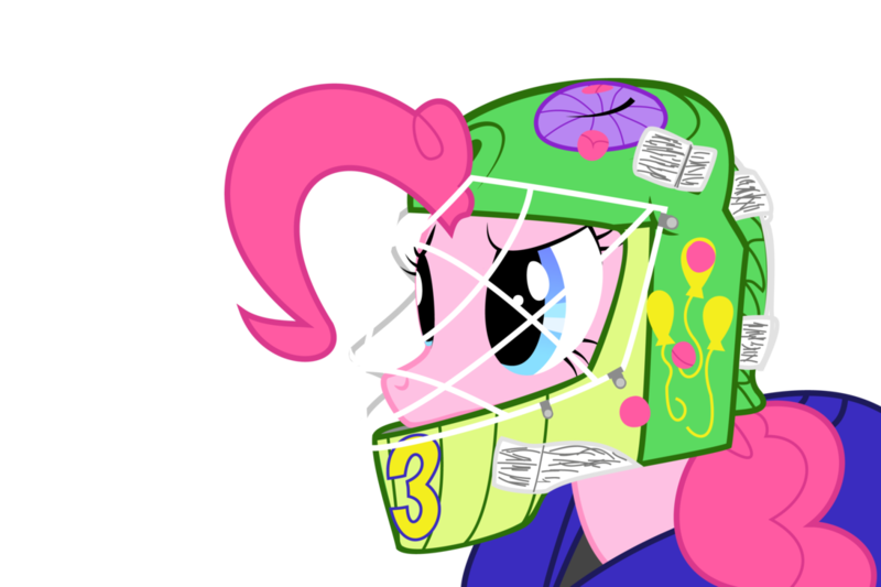 Size: 1095x730 | Tagged: artist:xxfatpigxx, derpibooru import, goalie, gummy, hockey, nhl, pinkie pie, safe, solo, sports