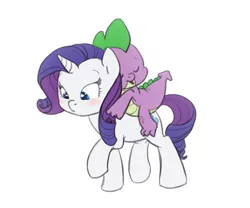 Size: 781x650 | Tagged: safe, artist:carnifex, derpibooru import, rarity, spike, carrying, female, male, riding, shipping, sleeping, sparity, straight