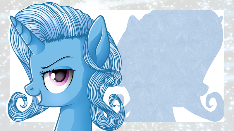 Size: 2560x1440 | Tagged: safe, artist:vird-gi, derpibooru import, trixie, pony, unicorn, alternate hairstyle, female, mare, profile, solo, wallpaper