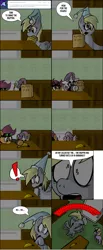 Size: 2298x5562 | Tagged: safe, artist:pembroke, derpibooru import, derpy hooves, dinky hooves, scootaloo, sweetie belle, pegasus, pony, ask meanie belle, banana, comic, female, hat, mare, meanie belle, muffin, stalkerloo, tumblr