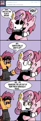 Size: 575x1674 | Tagged: artist:pembroke, ask meanie belle, comic, derpibooru import, hug, meanie belle, ruby pinch, safe, scootaloo, stalkerloo, sweetie belle, tumblr