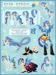 Size: 1024x1359 | Tagged: safe, artist:centchi, derpibooru import, oc, oc:star struck, unofficial characters only, bat, bat pony, equestria girls, clothes, dress, equestria girls-ified, gala dress, pet, pet oc, ponied up, reference sheet