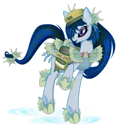 Size: 2044x2204 | Tagged: artist:zahpkiel, derpibooru import, kelpie, mailpony, merpony, oc, oc:mercury rain, safe, solo, unofficial characters only