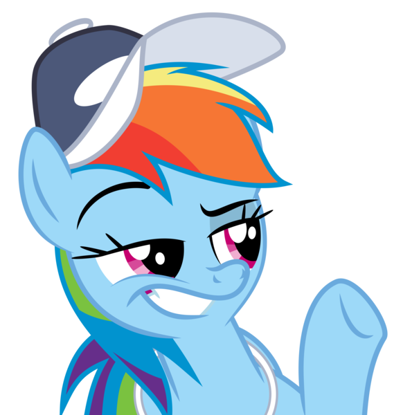 Size: 6000x6188 | Tagged: absurd resolution, artist:masem, baseball cap, derpibooru import, dreamworks face, flight to the finish, rainbow dash, safe, simple background, solo, transparent background, vector, whistle