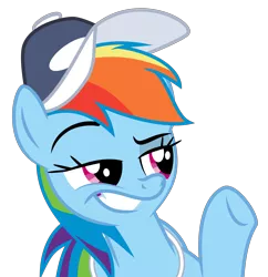 Size: 6000x6188 | Tagged: absurd resolution, artist:masem, baseball cap, derpibooru import, dreamworks face, flight to the finish, rainbow dash, safe, simple background, solo, transparent background, vector, whistle