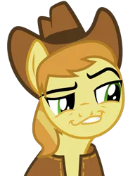 Size: 1062x1385 | Tagged: artist:almostfictional, braeburn, derpibooru import, safe, simple background, smirk, smugdash, solo, transparent background, vector