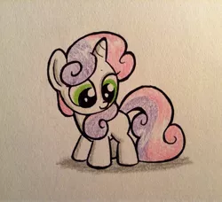 Size: 1675x1529 | Tagged: safe, artist:mrhaliboot, derpibooru import, sweetie belle, solo, traditional art