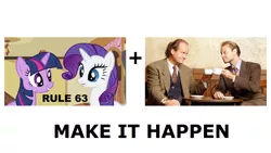 Size: 1366x768 | Tagged: derpibooru import, exploitable meme, frasier, frasier crane, make it happen, meme, meta, rarity, rule 63, safe, twilight sparkle