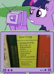 Size: 563x769 | Tagged: book, derpibooru import, exploitable meme, meme, obligatory pony, safe, tv meme, twilight sparkle, wat