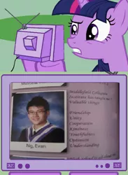 Size: 563x769 | Tagged: acrostic, derpibooru import, exploitable meme, meme, obligatory pony, safe, tv meme, twilight sparkle, vulgar, yearbook