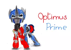 Size: 1061x753 | Tagged: artist:speedfeather, derpibooru import, op is a truck, optimus prime, ponified, safe, solo, transformers, transformers prime