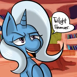 Size: 700x700 | Tagged: safe, artist:fauxsquared, derpibooru import, trixie, pony, unicorn, female, mare, misspelling, solo, trixie is magic