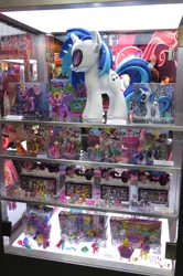 Size: 426x640 | Tagged: safe, derpibooru import, applejack, fluttershy, pinkie pie, rainbow dash, rarity, twilight sparkle, twilight sparkle (alicorn), vinyl scratch, alicorn, pony, brushable, comic con, female, mane six, mare, san diego comic con, toy