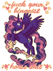 Size: 500x667 | Tagged: safe, artist:whitekitestrings, derpibooru import, oc, unofficial characters only, alicorn, pony, alicorn oc, princen galaxcia, solo, tumblr, vulgar