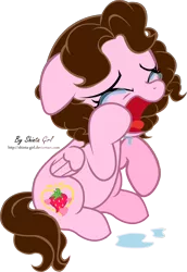 Size: 1887x2741 | Tagged: safe, artist:shinta-girl, derpibooru import, oc, oc:shinta pony, unofficial characters only, crying, eyes closed, filly, floppy ears, mouth, open mouth, sad, screaming, sitting, solo, tongue out